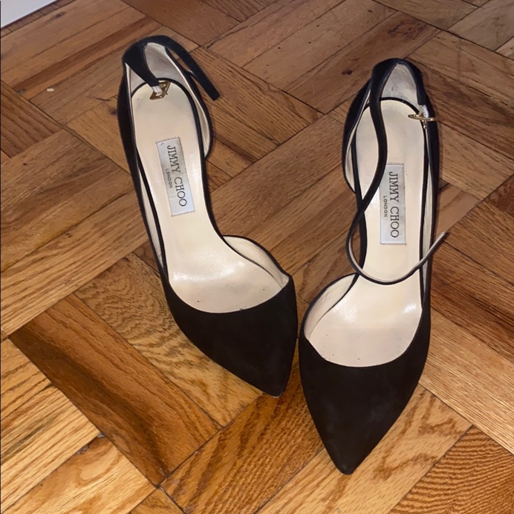 Jimmy Choo black stiletto pointed toe heels